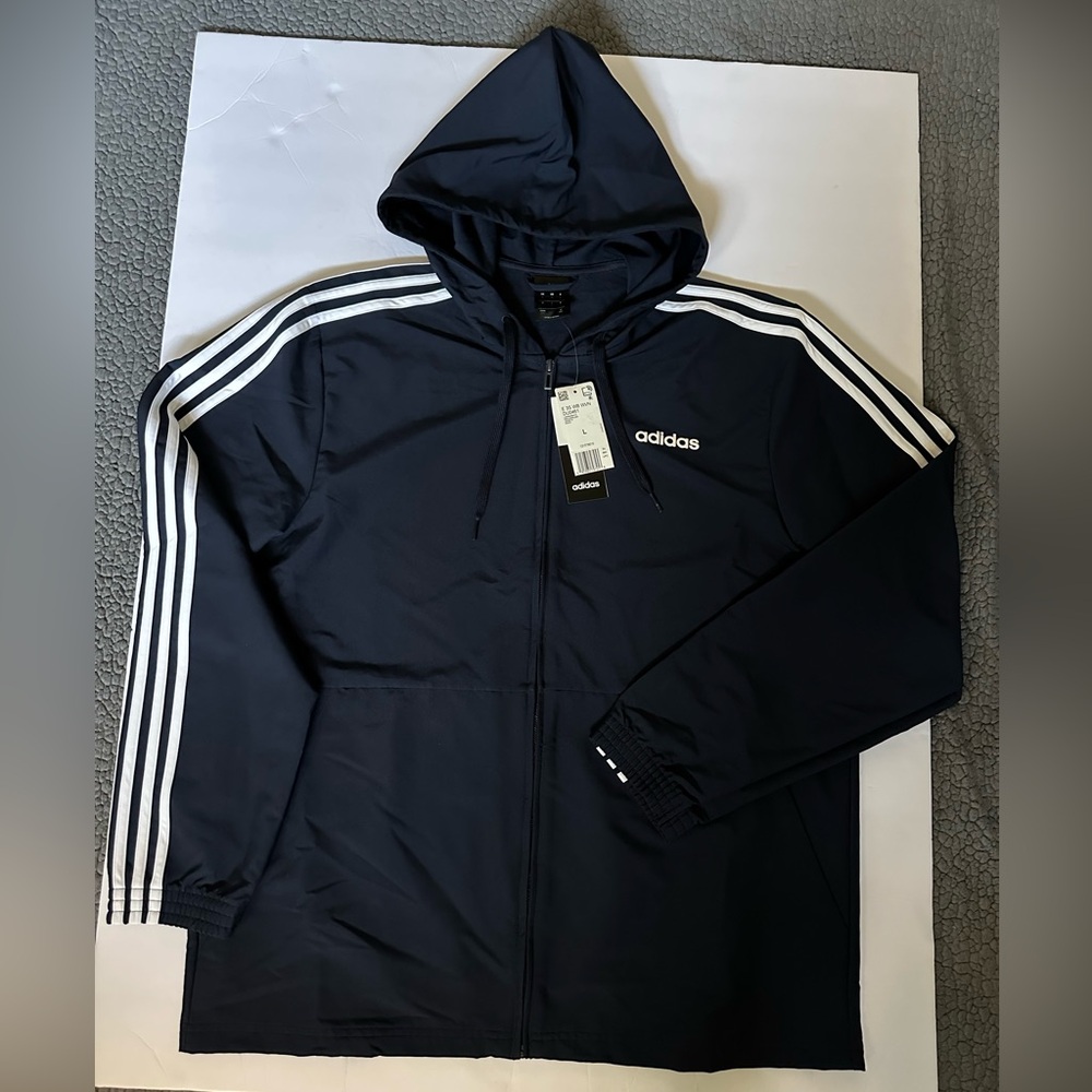 Adidas mens track zipup windbreaker jacket - Picture 2 of 6